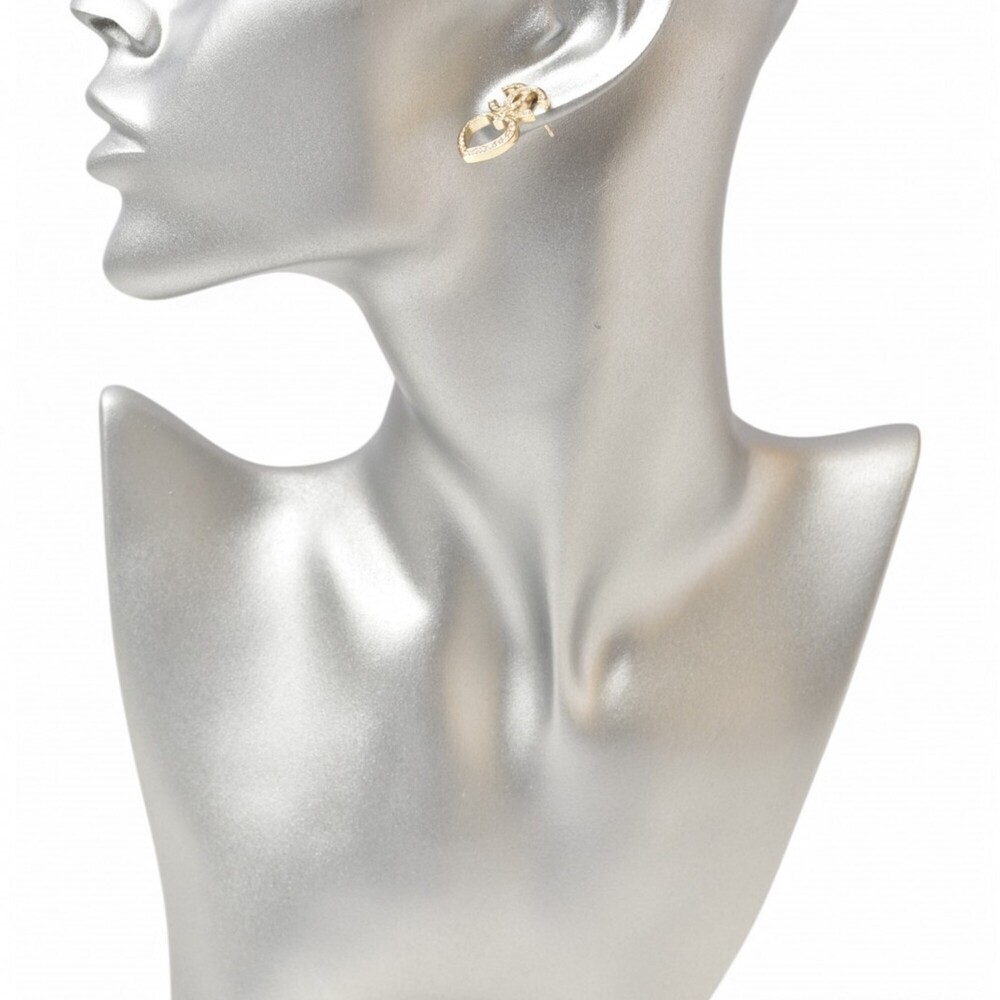 CHANEL Gold Heart Earrings - Picture 6 of 6